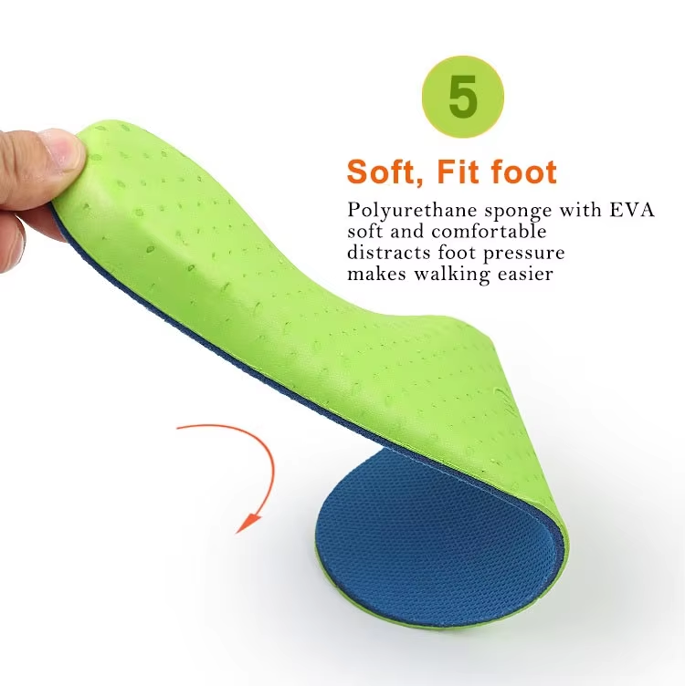 Premium arch inserts with polyurethane sponge and EVA stabilizer cap - combines softness with support